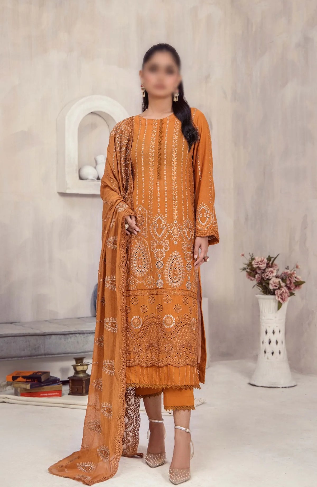 Marjjan Chikankari Slub Lawn Collection - SMS-39 B