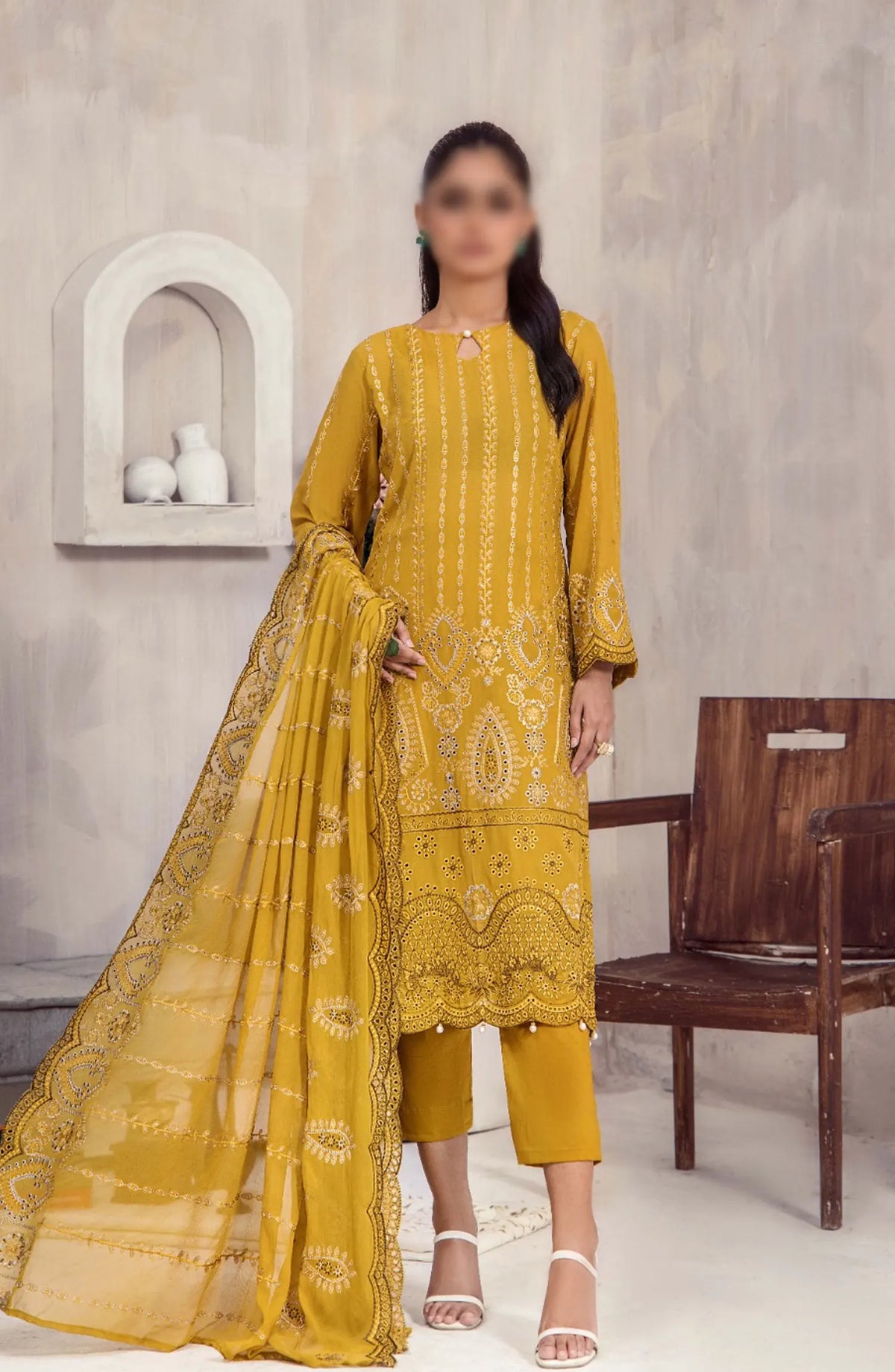 Marjjan Chikankari Slub Lawn Collection - SMS-39 C