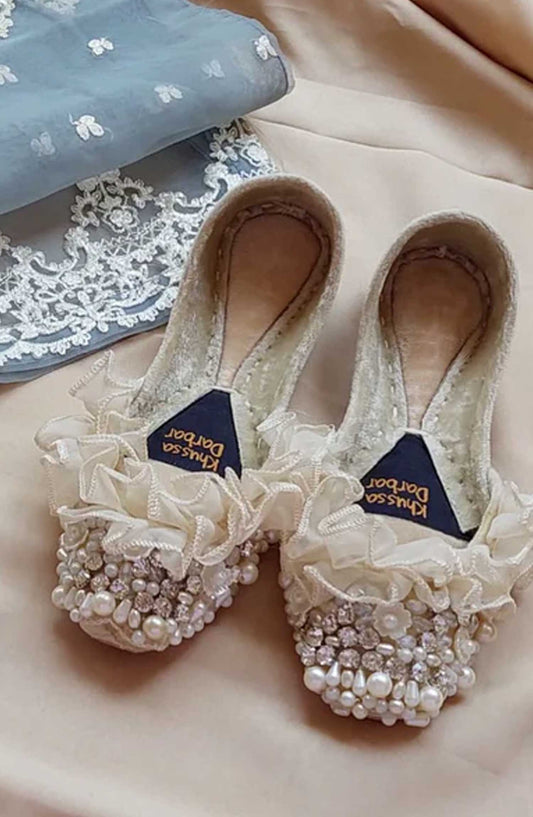 Khussa Darbar Festive Style Khussa Snow-White
