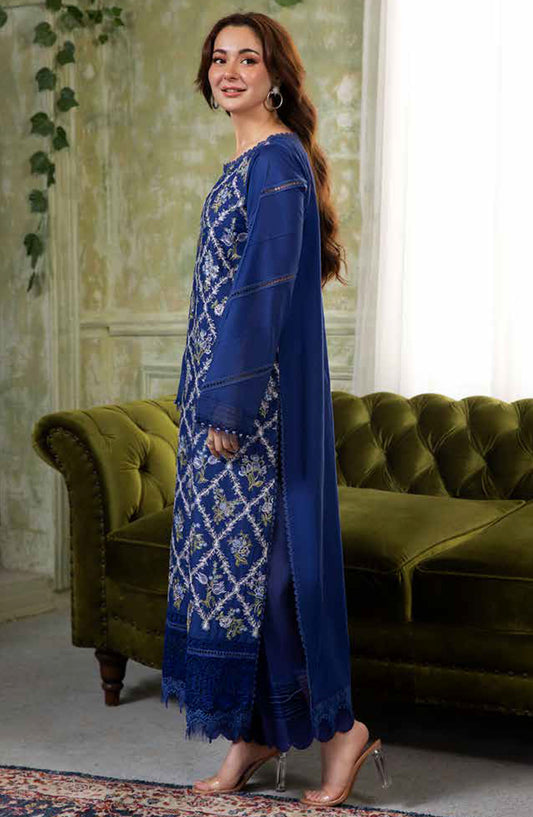 Vital by Sobia Nazir Embroidered Lawn Unstitched 3 Piece Suit - D-10 B - SN25VTV2 - Blue - Summer Collection