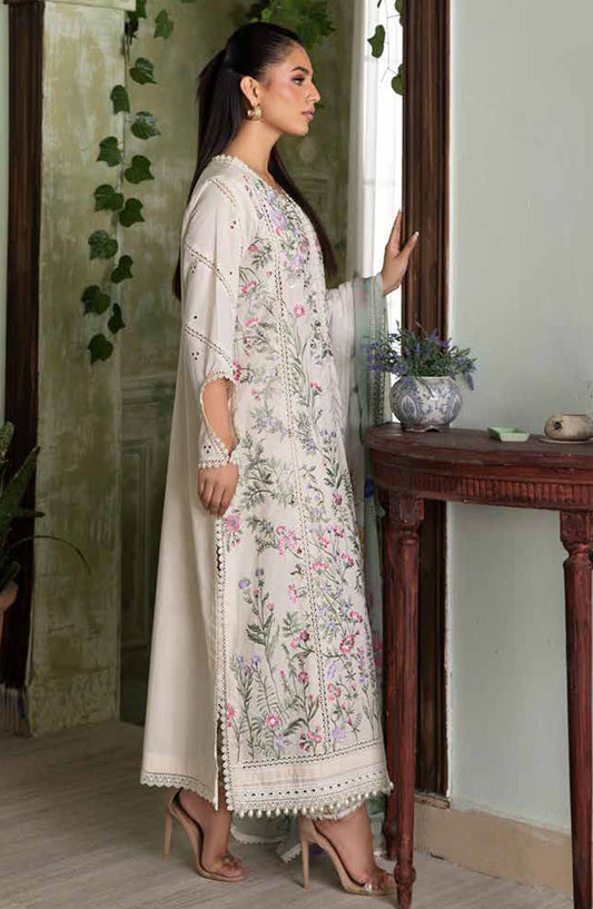 Vital by Sobia Nazir Embroidered Lawn Unstitched 3 Piece Suit - D-09 A - SN25VTV2 - White - Summer Collection