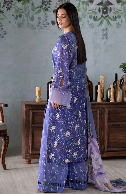 Vital by Sobia Nazir Embroidered Lawn Unstitched 3 Piece Suit - D-08 A - SN25VTV2 - Blue - Summer Collection