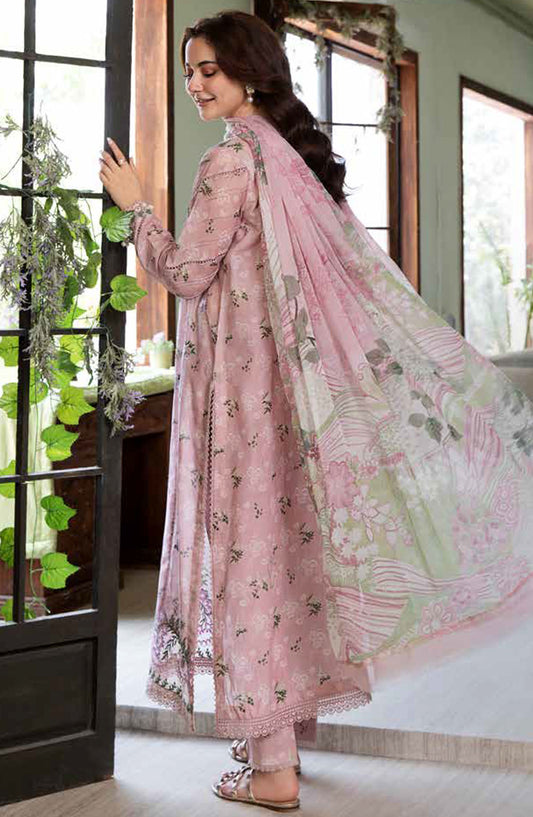 Vital by Sobia Nazir Embroidered Lawn Unstitched 3 Piece Suit - D-07 B - SN25VTV2 - Pink - Summer Collection