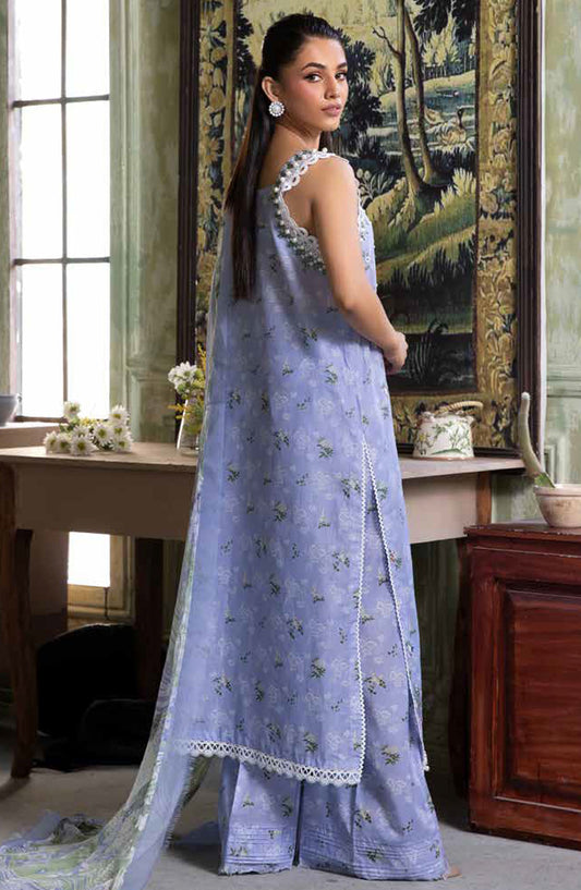 Vital by Sobia Nazir Embroidered Lawn Unstitched 3 Piece Suit - D-07 A - SN25VTV2 - Blue - Summer Collection