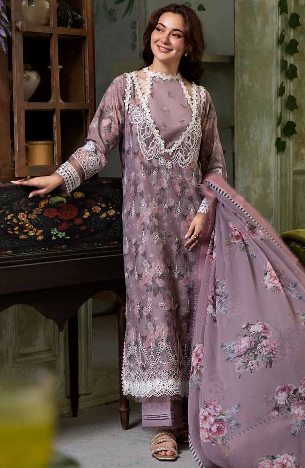 Vital by Sobia Nazir Embroidered Lawn Unstitched 3 Piece Suit - D-02 A - SN25VTV2 - Purple - Summer Collection