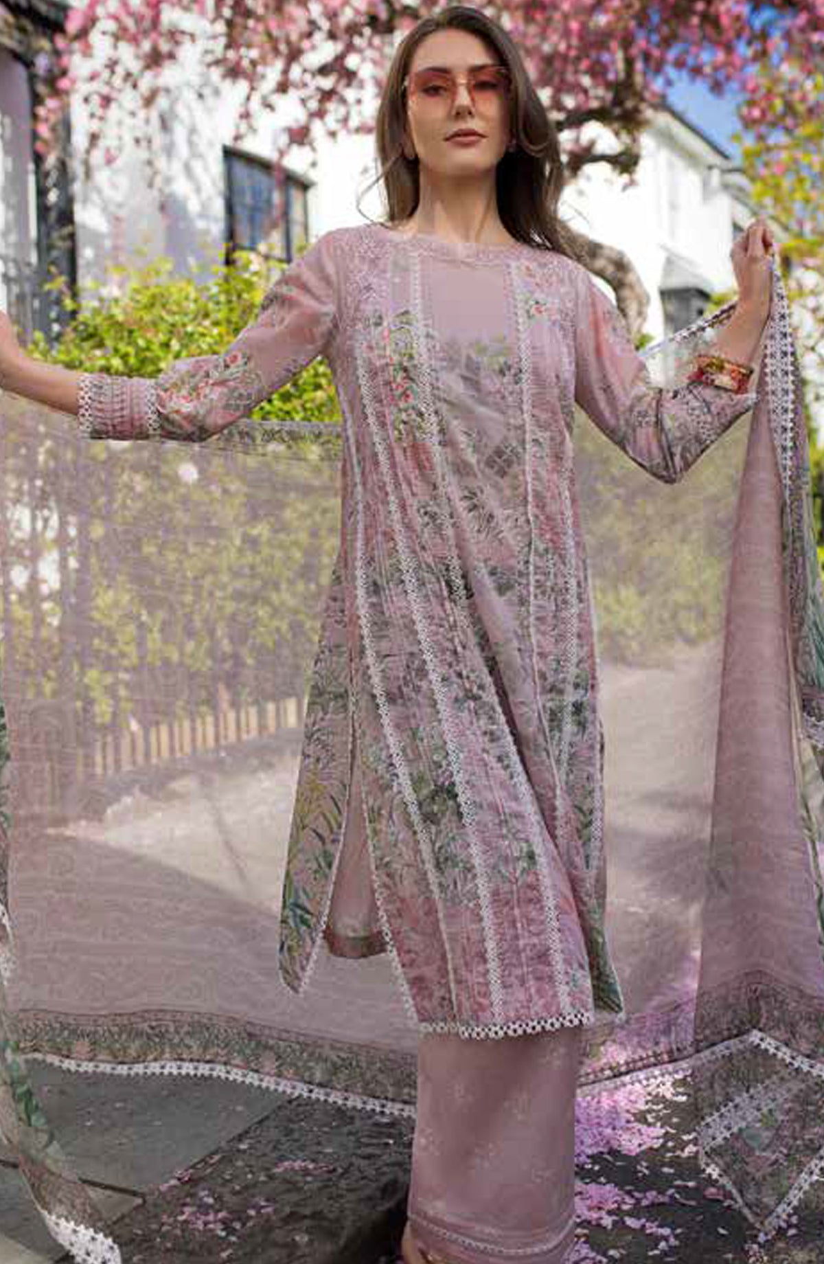Sobia Nazir Basics Embroidered Lawn Unstitched 3 Piece Suit - SN25BS - 5A - Purple - Summer Collection
