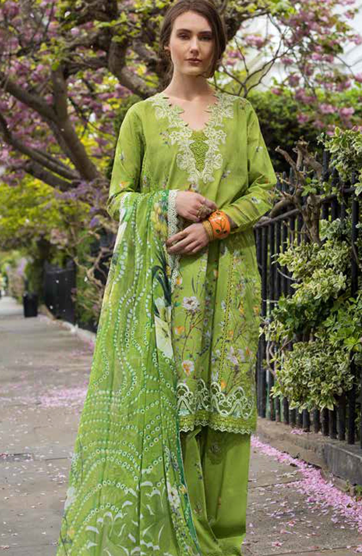 Sobia Nazir Basics Embroidered Lawn Unstitched 3 Piece Suit - SN25BS - 3A - Green - Summer Collection
