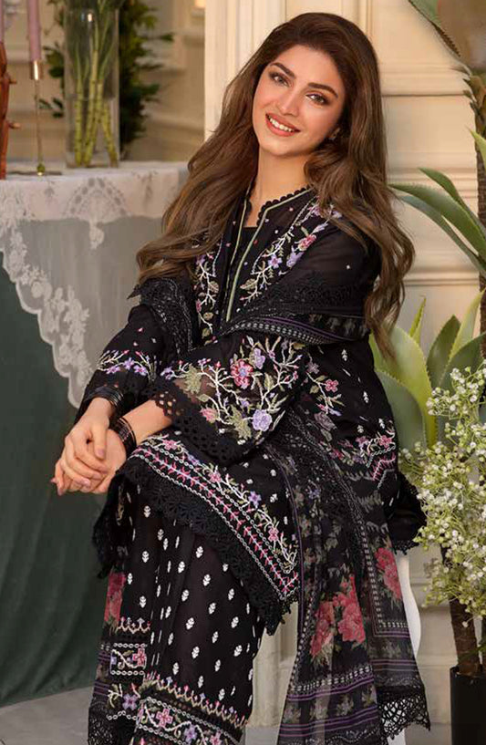 Vital by Sobia Nazir Embroidered Lawn Unstitched 3 Piece Suit - V-05 A - SBN25VL - Black - Summer Collection