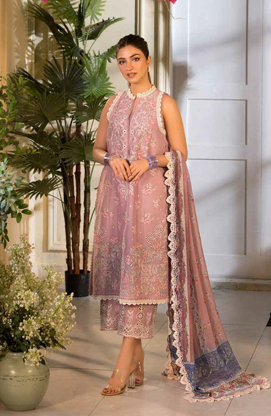 Vital by Sobia Nazir Embroidered Lawn Unstitched 3 Piece Suit - V-03 B - SBN25VL - Pink - Summer Collection