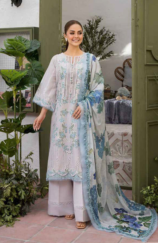 Vital by Sobia Nazir Embroidered Lawn Unstitched 3 Piece Suit - V-02 B - SBN25VL - White - Summer Collection