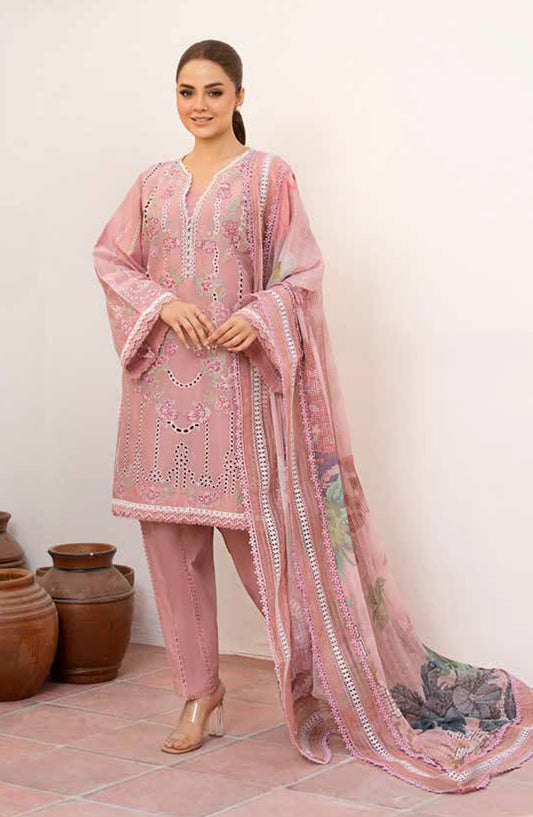 Vital by Sobia Nazir Embroidered Lawn Unstitched 3 Piece Suit - V-02 A - SBN25VL - Pink - Summer Collection