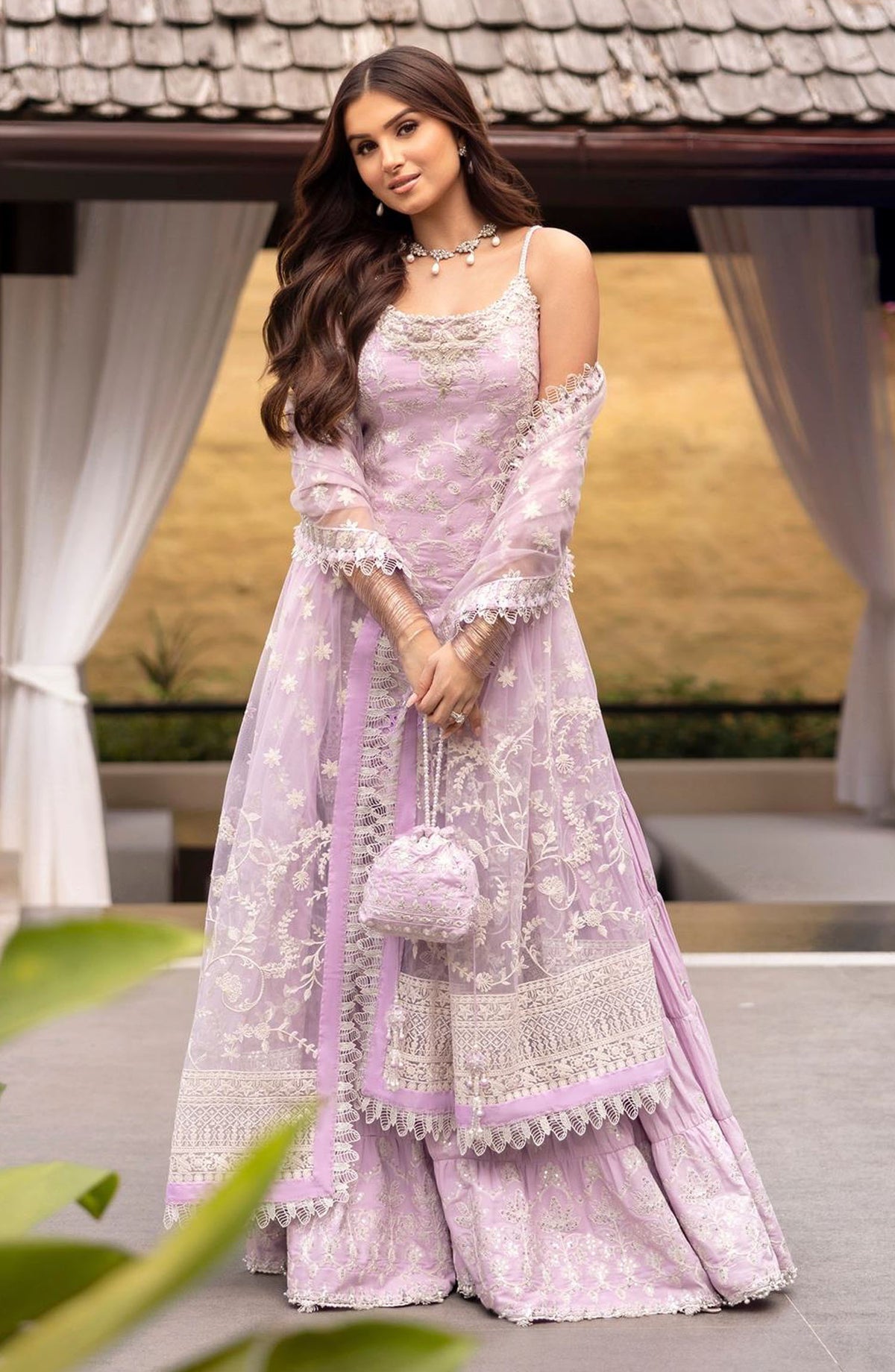 Zinnia by Faiza Saqlain Embroidered Lawn Unstitched 3 Piece Suit - Soma - FS25ZL - Purple - Summer Collection
