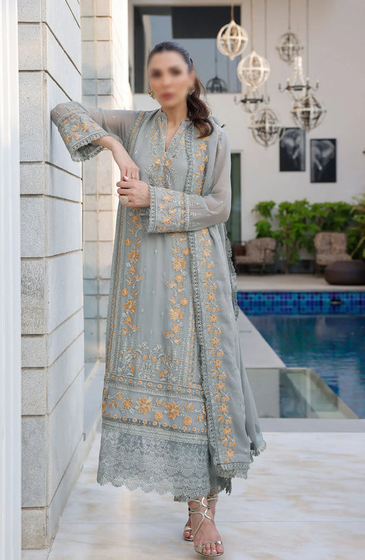Merakish Unstitched Luxury Formal Collection Vol 12 2024 - Spanish Gray