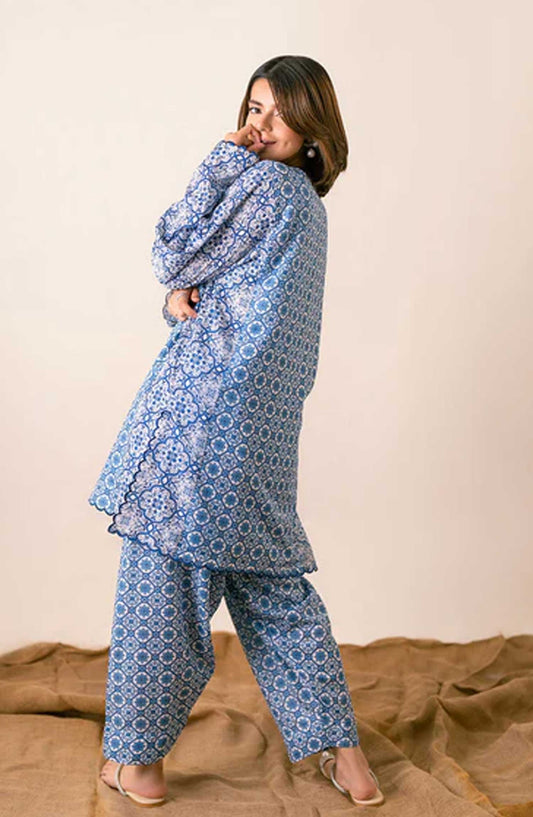 Ayla Studio Printed Poly Viscose Stitched 2 Piece - Spanish Mosaic - AY25WOF - Casual Collection