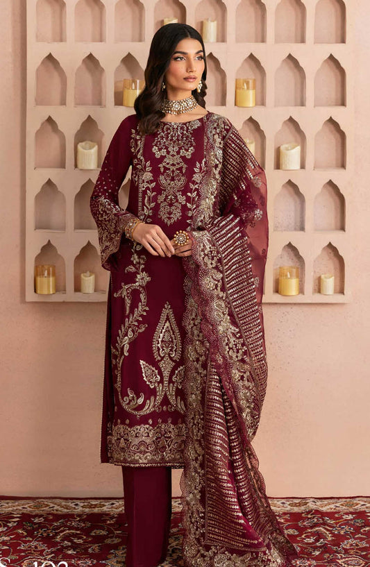 Shehnai by Ramsha Embroidered Raw Silk Unstitched 3 Piece - SS 102 - R25SR - Festive Collection