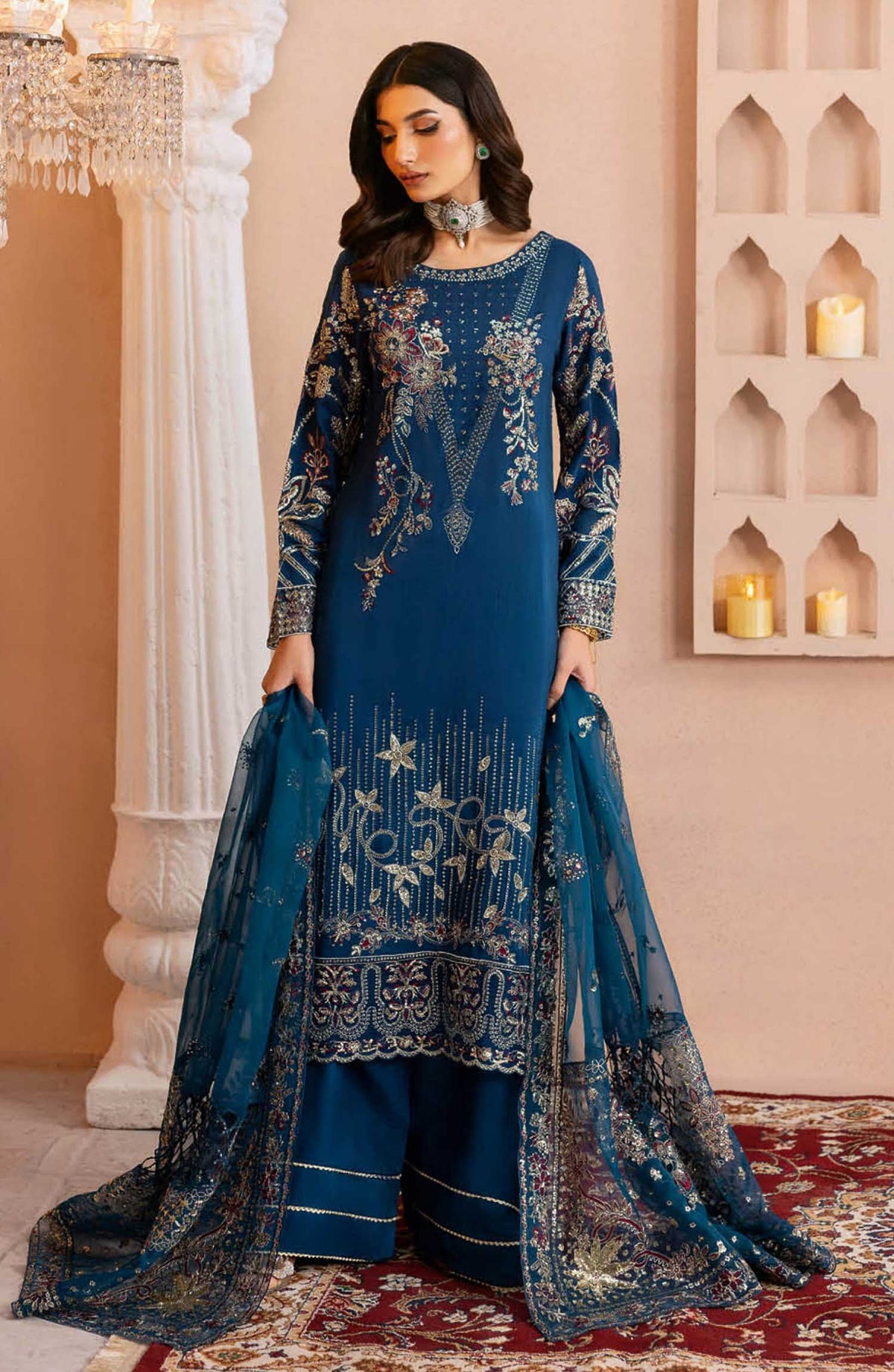 Shehnai by Ramsha Embroidered Raw Silk Unstitched 3 Piece - SS 107 - R25SR - Festive Collection