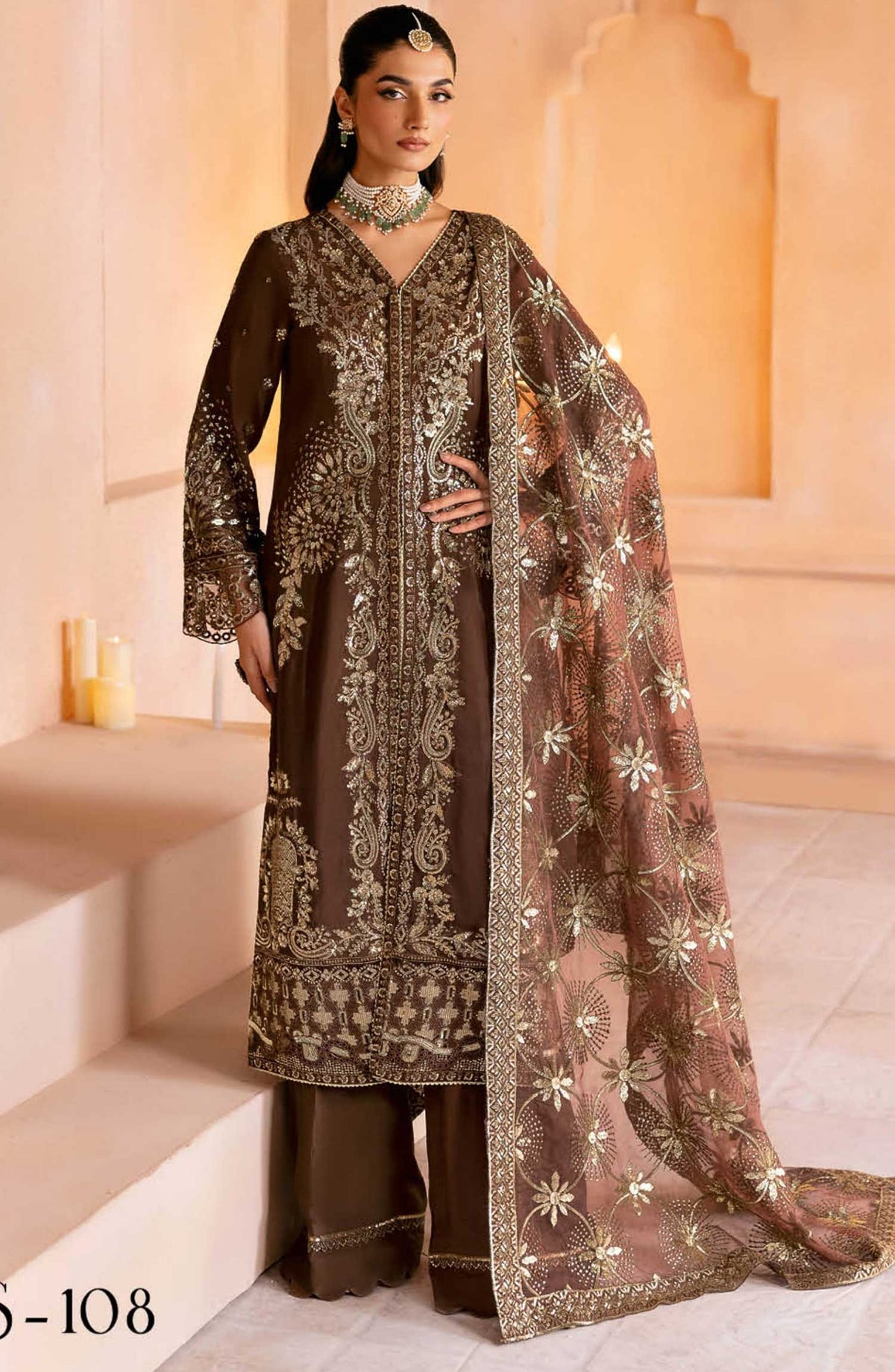 Shehnai by Ramsha Embroidered Raw Silk Unstitched 3 Piece - SS 108 - R25SR - Festive Collection