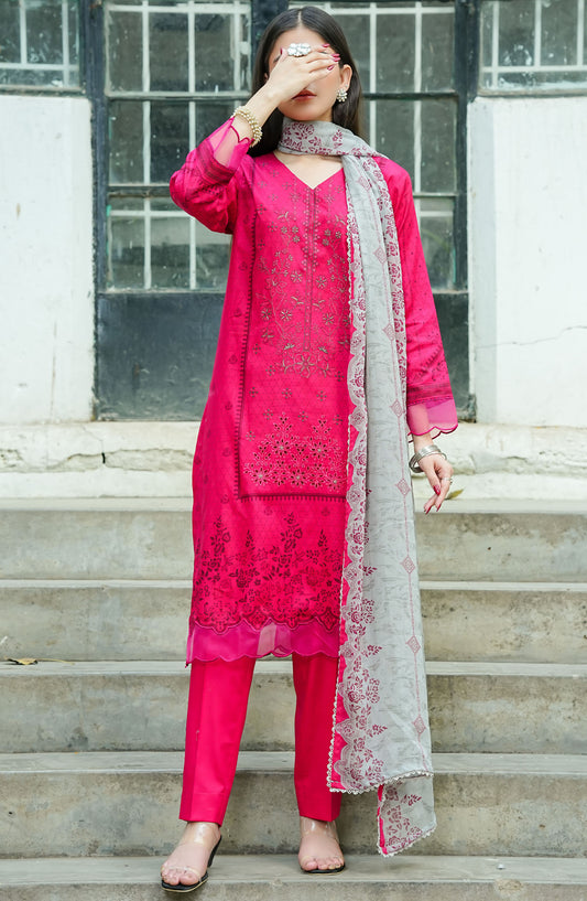 Soirees by Maryum Maniya Embroidered Lawn Unstitched 3 Piece Suit - SS-59 - MM25SS7 - Red - summer Collection