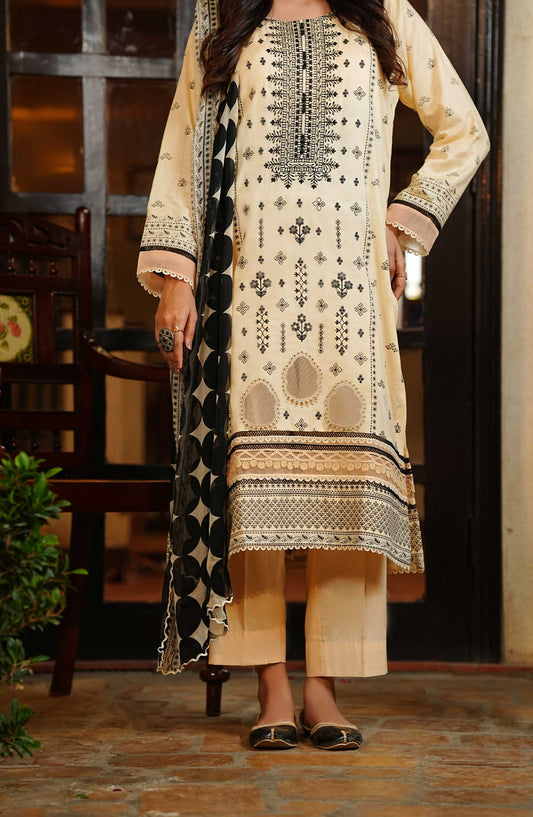 Soirees by Maryum Maniya Embroidered Lawn Unstitched 3 Piece Suit SS-33 MM25SS Beige - Summer Collection