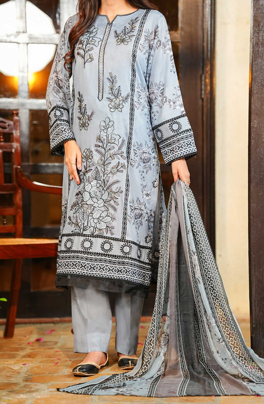Soirees by Maryum Maniya Embroidered Lawn Unstitched 3 Piece Suit SS-34 MM25SS Blue - Summer Collection