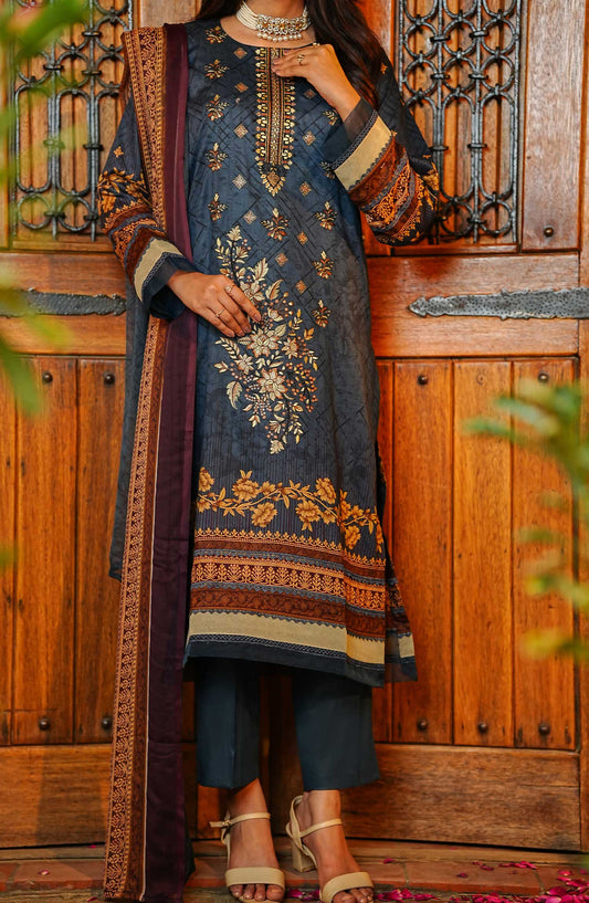 Soirees by Maryum Maniya Embroidered Lawn Unstitched 3 Piece Suit SS-37 MM25SS Blue - Summer Collection
