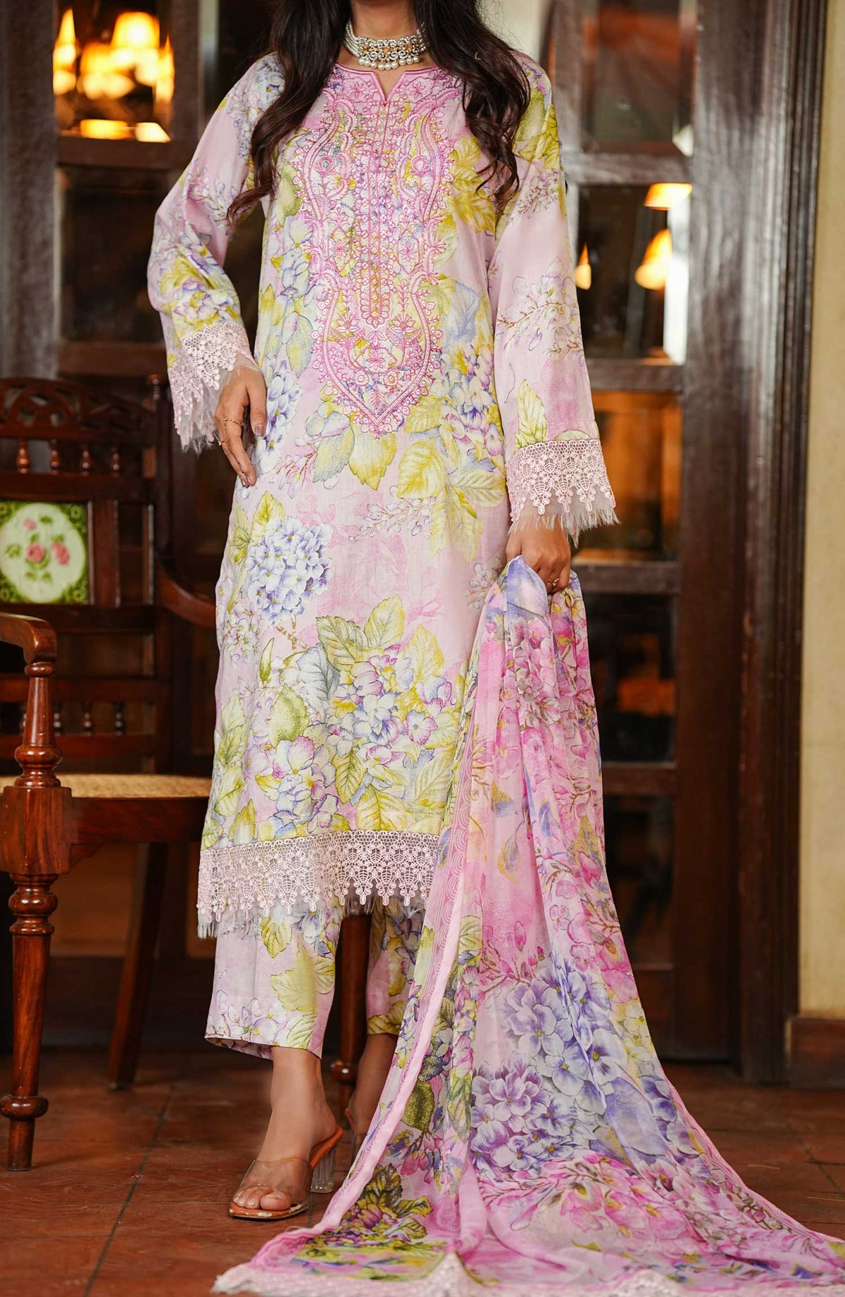 Soirees by Maryum Maniya Embroidered Lawn Unstitched 3 Piece Suit SS-38 MM25SS Purple - Summer Collection
