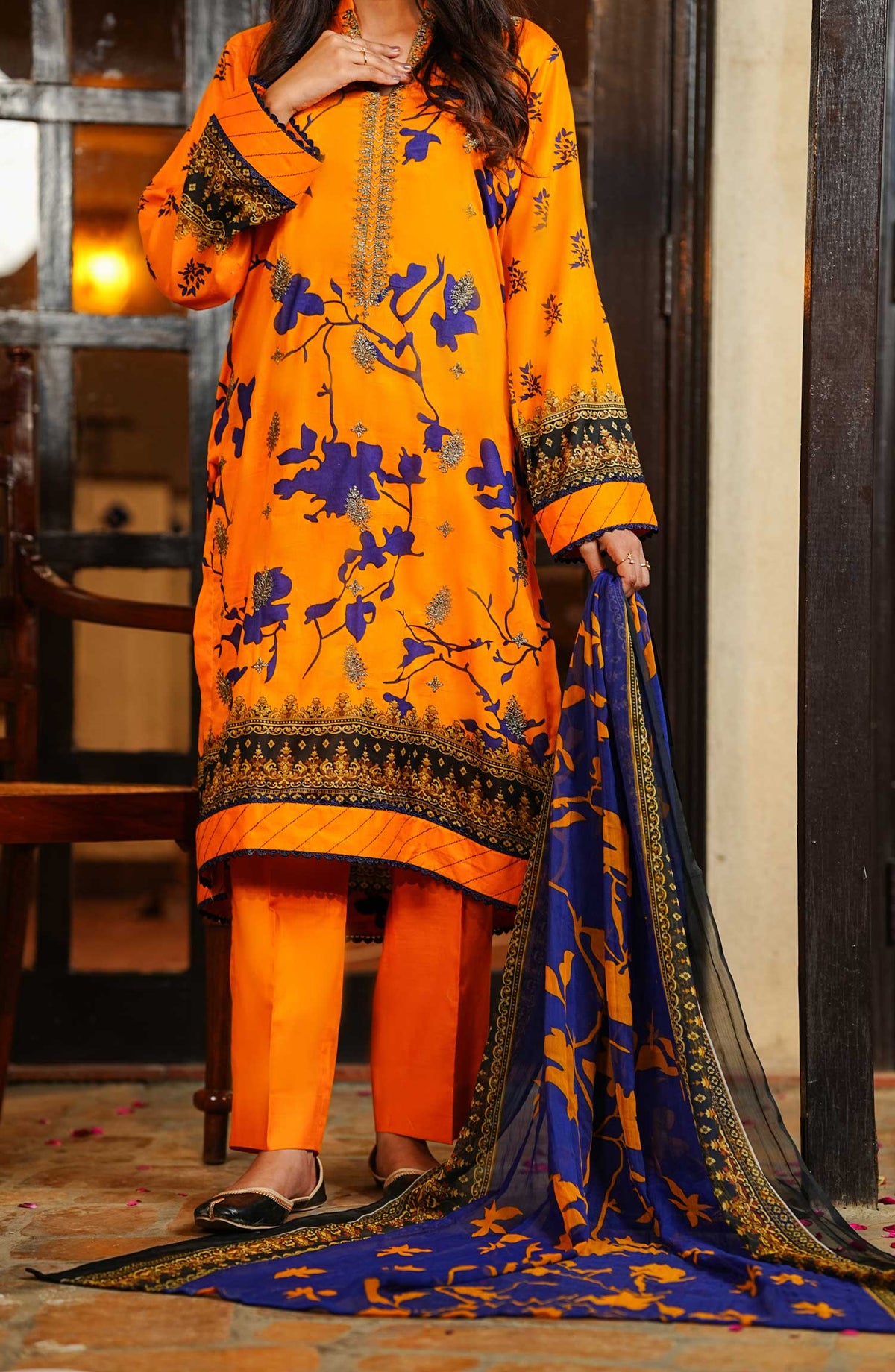 Soirees by Maryum Maniya Embroidered Lawn Unstitched 3 Piece Suit SS-41 MM25SS Yellow - Summer Collection