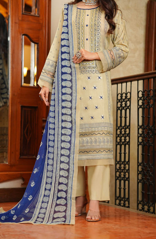 Soirees by Maryum Maniya Embroidered Lawn Unstitched 3 Piece Suit SS-42 MM25SS Off White - Summer Collection