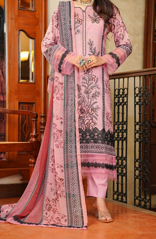 Soirees by Maryum Maniya Embroidered Lawn Unstitched 3 Piece Suit SS-43 MM25SS Light Pink - Summer Collection