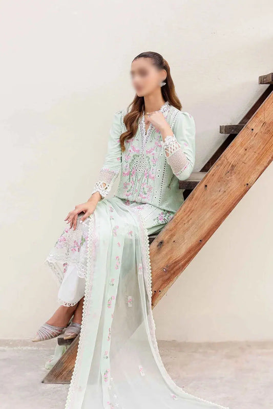 Sable Shiree Unstitched Collection 2024 - SSC-01-24 Mint Garden