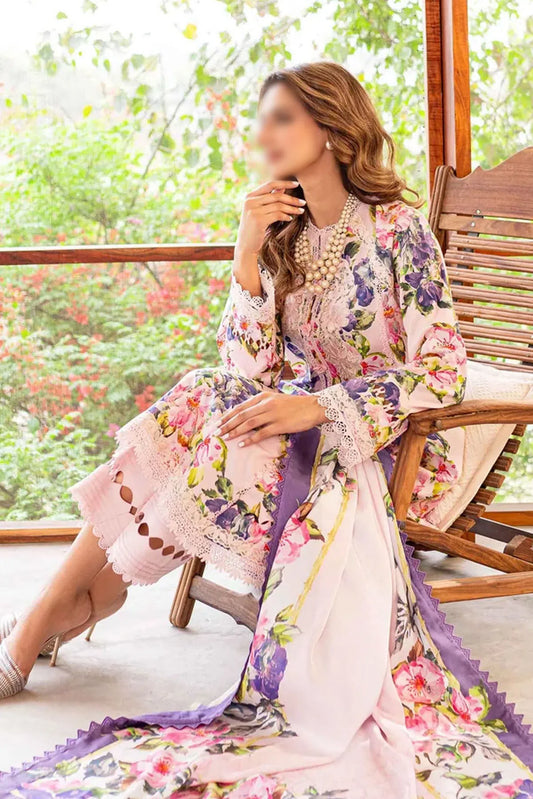 Sable Shiree Unstitched Collection 2024 - SSC-07-24 Pink Gardenia