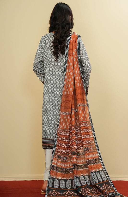 Satori by Amna Khadija Printed Lawn Stitched 3 Piece Suit - SSRP-01 - AM25SSRP - White - Summer Collection