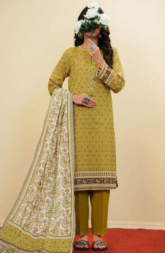 Satori by Amna Khadija Printed Lawn Stitched 3 Piece Suit - SSRP-02 - AM25SSRP - Green - Summer Collection