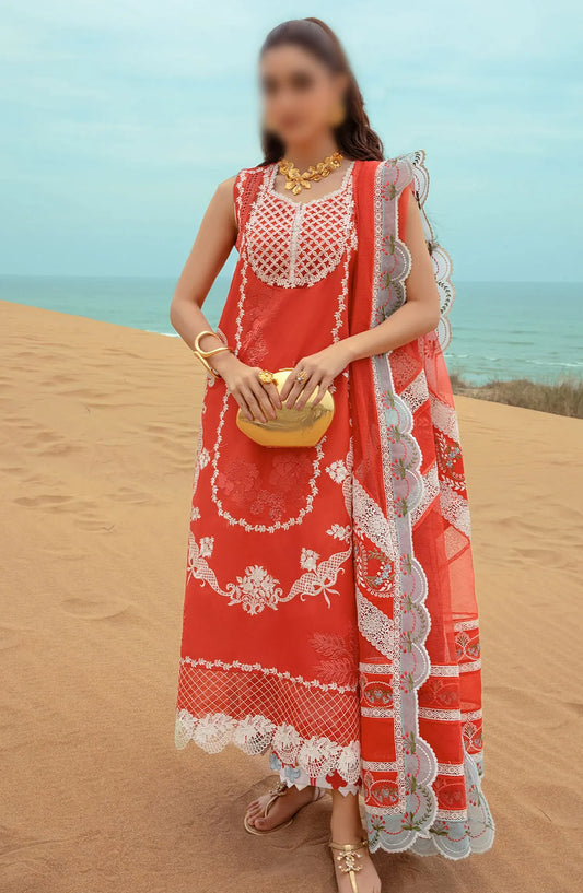Saira Shakira Lawn 2024 by Crimson - Stars of Fire - Fiesta Coral