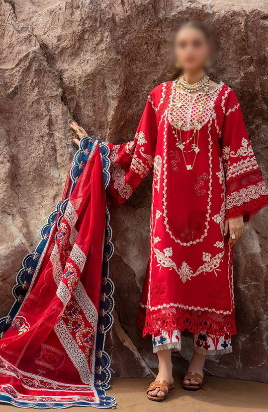 Saira Shakira Lawn 2024 by Crimson - Stars of Fire - Flame red