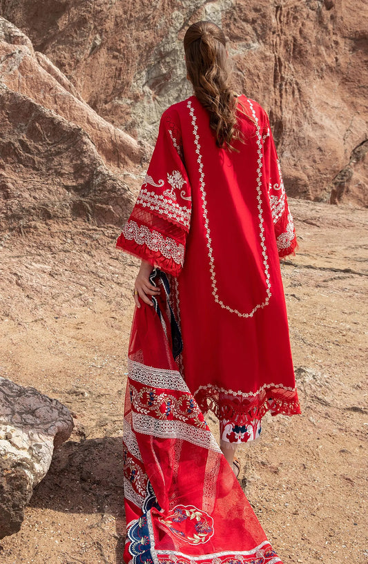 Saira Shakira Lawn 2024 by Crimson - Stars of Fire - Flame red