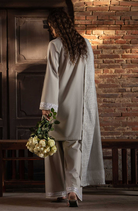 Bazaar by Casual Lite Embroidered Cotton Lawn Stitched 3 Piece Suit - Subtle Grey - CL25BS - Summer Collection