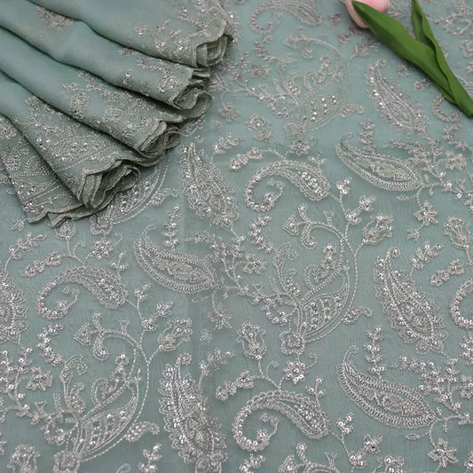 Shadmani Unstitched Exclusive Embroidered Organza Collection by Amna khadija - SUEEO 02