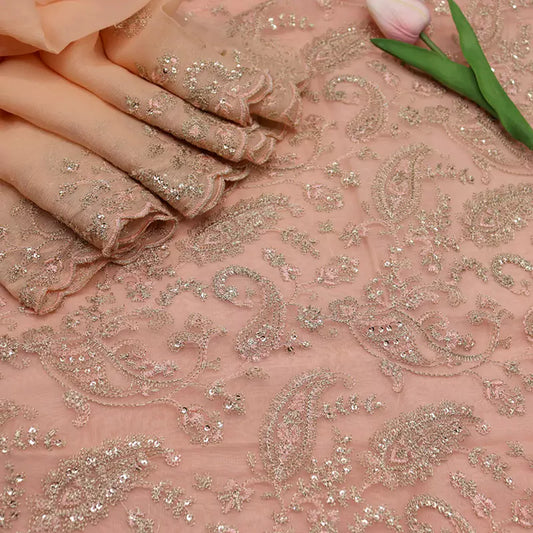 Shadmani Unstitched Exclusive Embroidered Organza Collection by Amna khadija - SUEEO 04