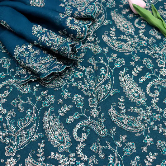 Shadmani Unstitched Exclusive Embroidered Organza Collection by Amna khadija - SUEEO 06