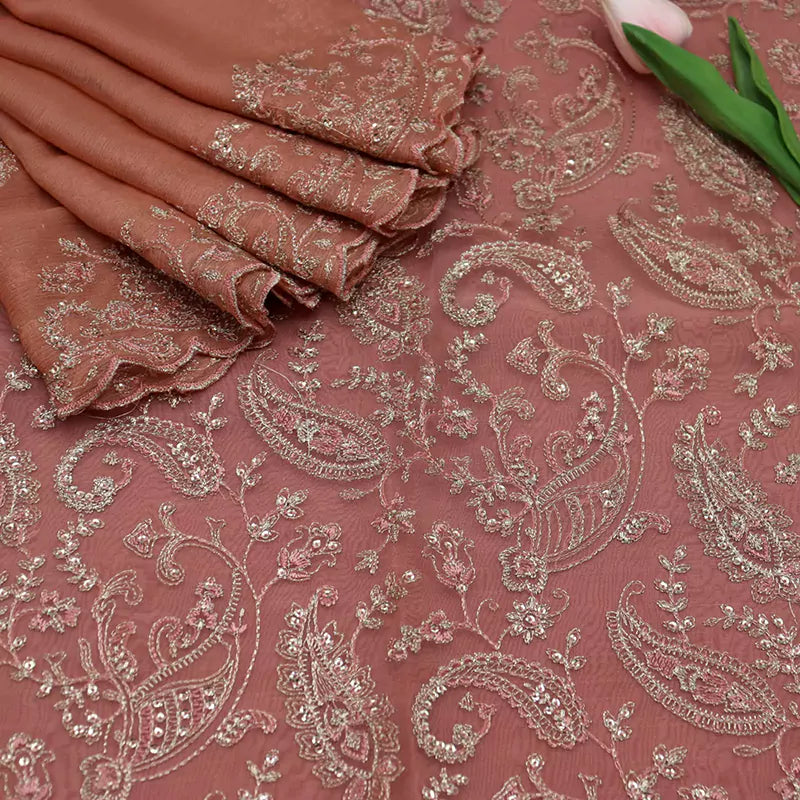 Shadmani Unstitched Exclusive Embroidered Organza Collection by Amna khadija - SUEEO 08