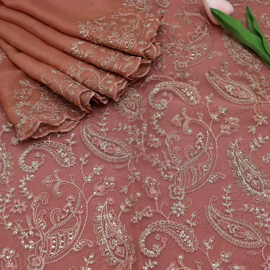 Shadmani Unstitched Exclusive Embroidered Organza Collection by Amna khadija - SUEEO 08