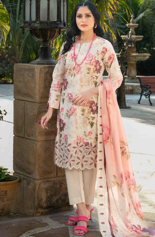 Suleika by Tawakkal Fabrics Embroidered Lawn Unstitched 3 Piece Suit - D-1241 - TF25SUV3 - Pink - Summer Collection