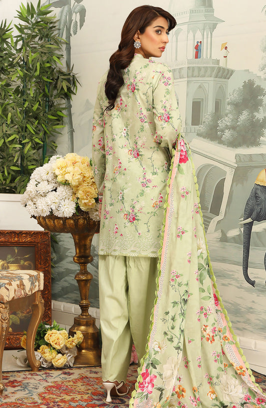 Mausummery Printed Lawn Unstitched 3 Piece Suit - Calla Lily - MU25SSUL - Green - Summer Collection