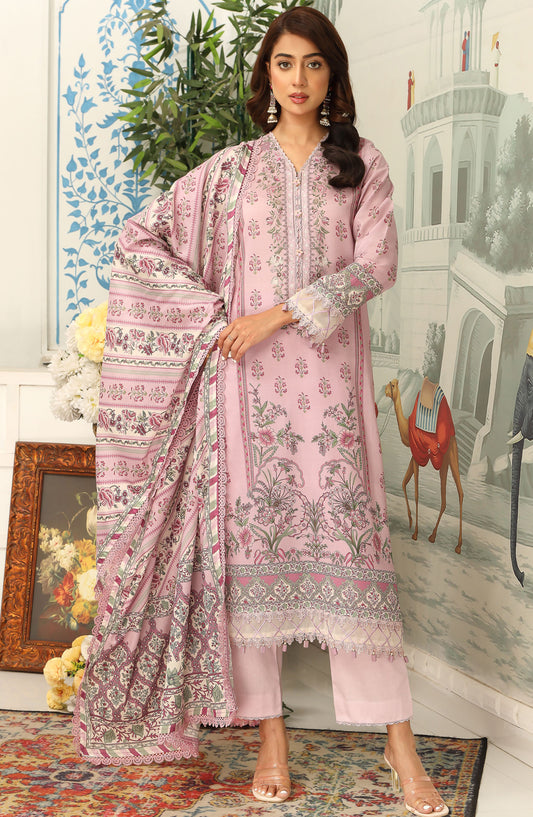 Mausummery Printed Lawn Unstitched 3 Piece Suit - Orchid - MU25SSUL - Purple - Summer Collection
