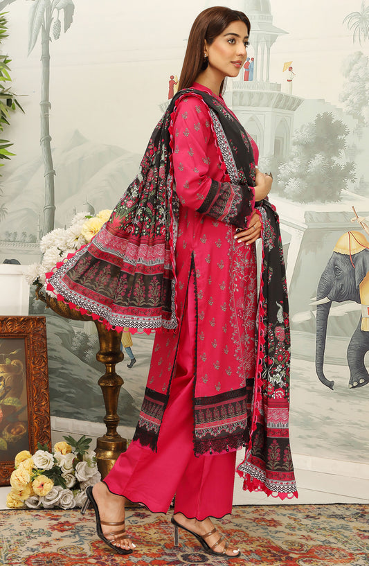 Mausummery Printed Lawn Unstitched 3 Piece Suit - Gardenia - MU25SSUL - PInk - Summer Collection