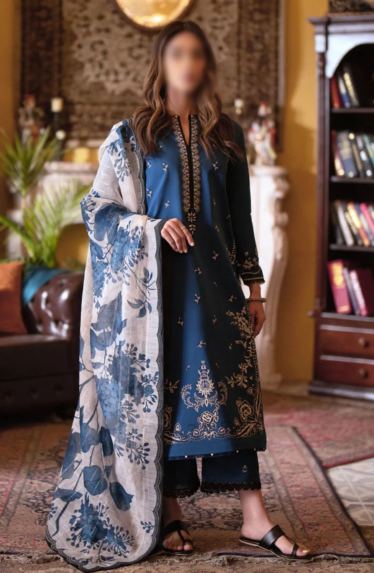 Seran Afsanah Unstitched Luxury Lawn Collection 2024 - Tara