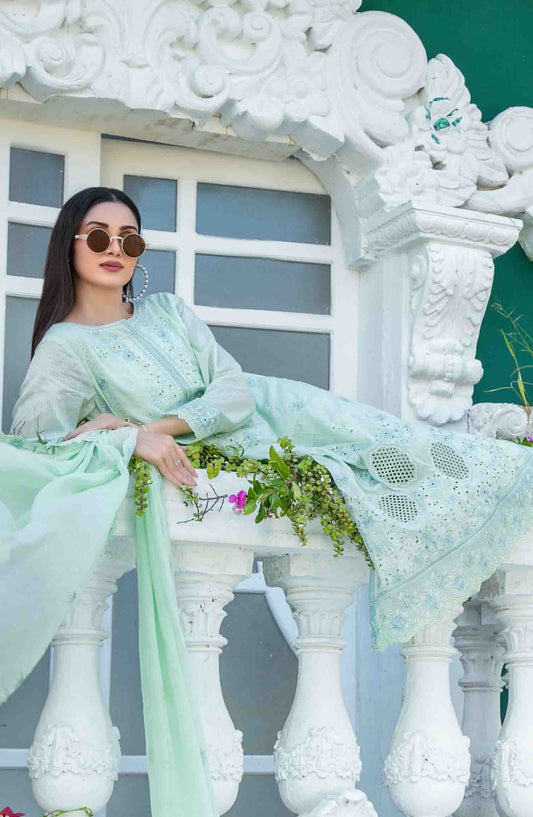 Mihrimia by Tawakkal Fabrics Embroidered Lawn Unstitched 3 Piece Suit - D-1751 - TF25MHNK - Green - Summer Collection