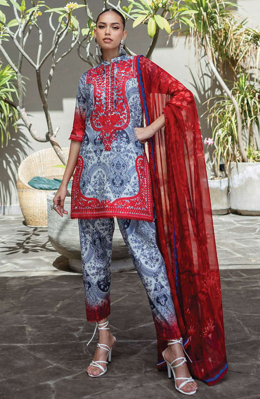 Tahra by Zainab Chottani Embroidered Lawn Unstitched 3 Piece Suit - D-16 - ZC25THEL - White - Summer Collection