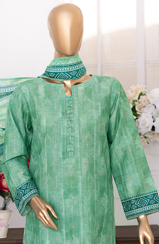 HZ Textile Printed Lawn Unstitched 3 Piece Suit - NJP-04 - HZ25NKJP - Green - Summer Collection